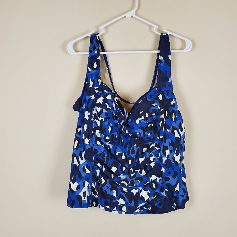 Swimsuits For All Shore Club Printed Tankini Top Size 20